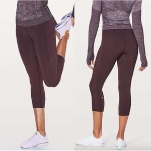 Lululemon Speed Up Crop Leggings 21" in Black Cherry